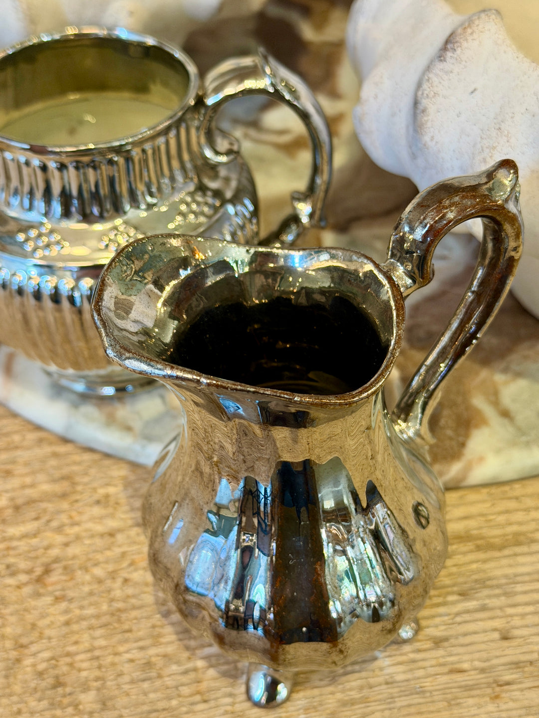 Antique English Lustreware Pottery Pitcher | S-2