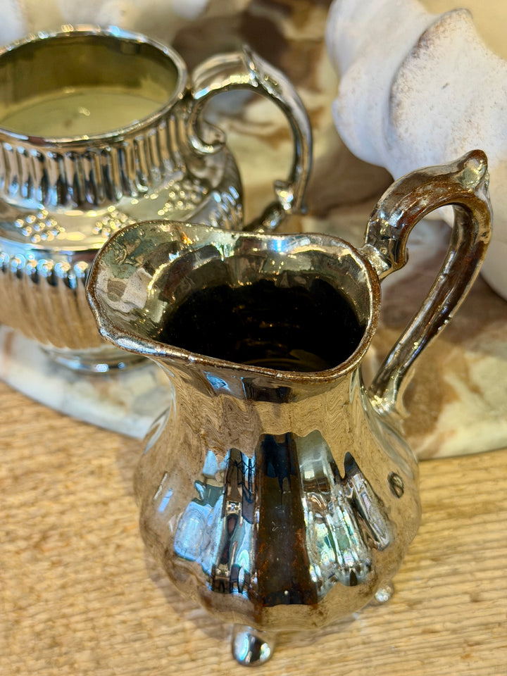 Antique English Lustreware Pottery Pitcher | S-2