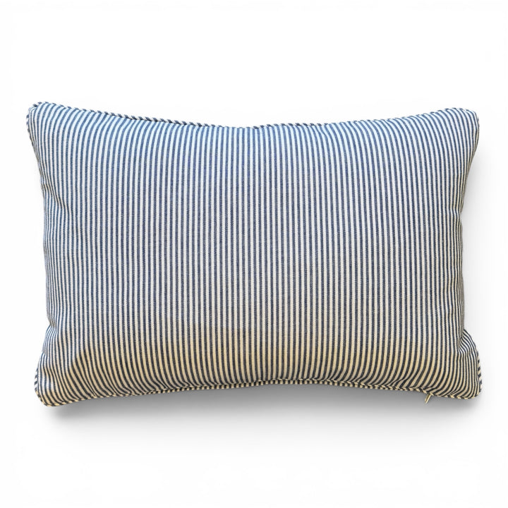 Custom 12" x 18" Pillow in a Classic Blue + White Cotton Twill