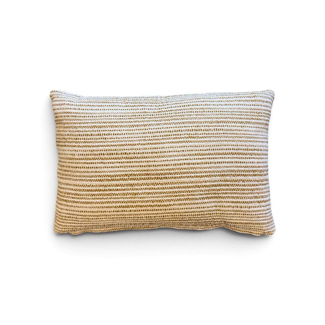 Custom 14" x 21" Pillow in a Woven Umber + Cream Cotton, Spain