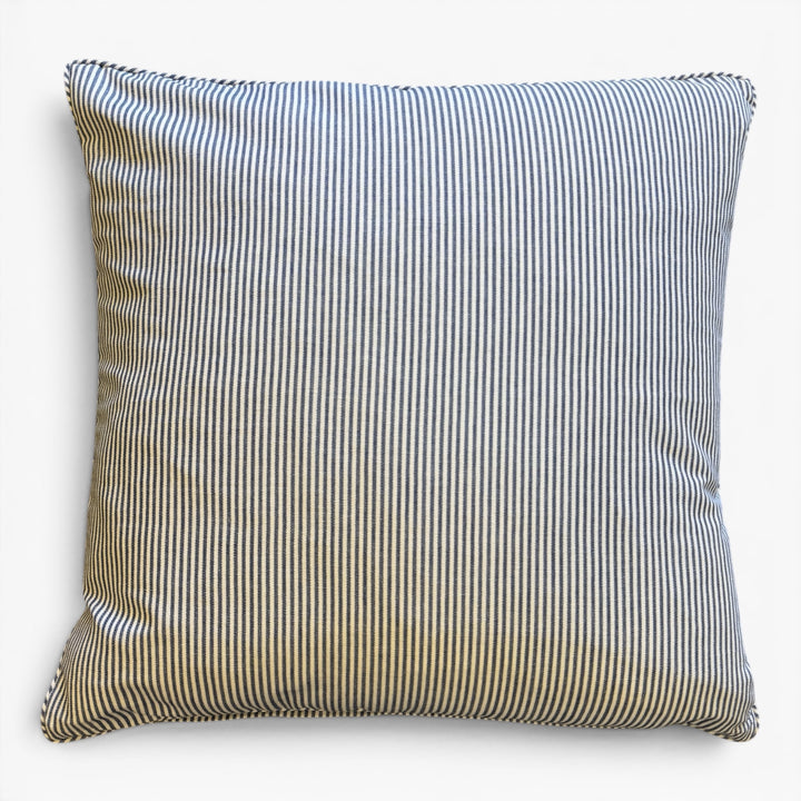 Custom 20" x 20" Pillow in a Classic Blue + White Cotton Twill
