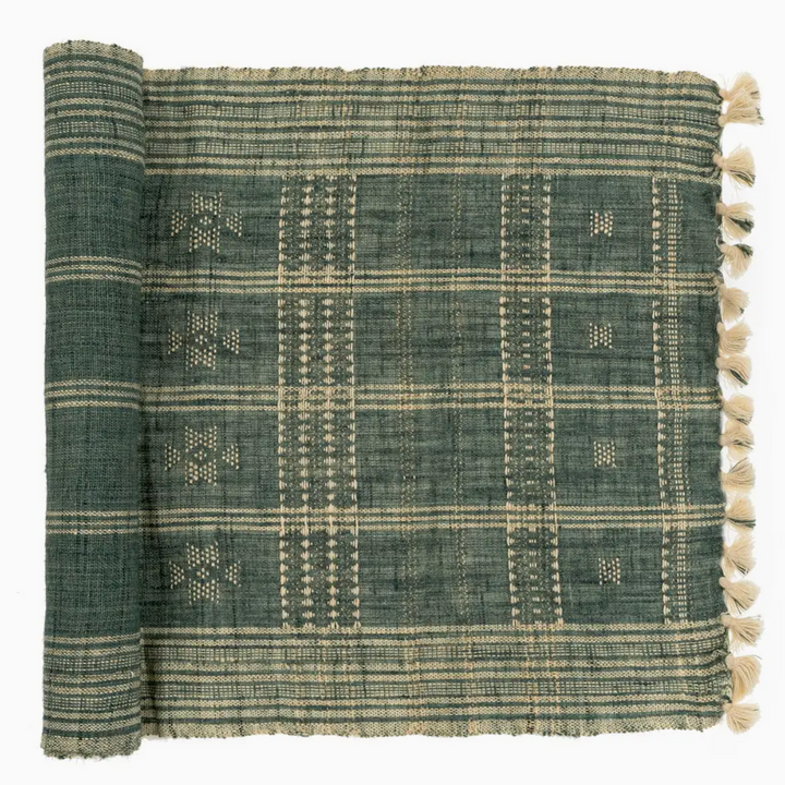 Bhujodi Wool Handloom Runner | Denim
