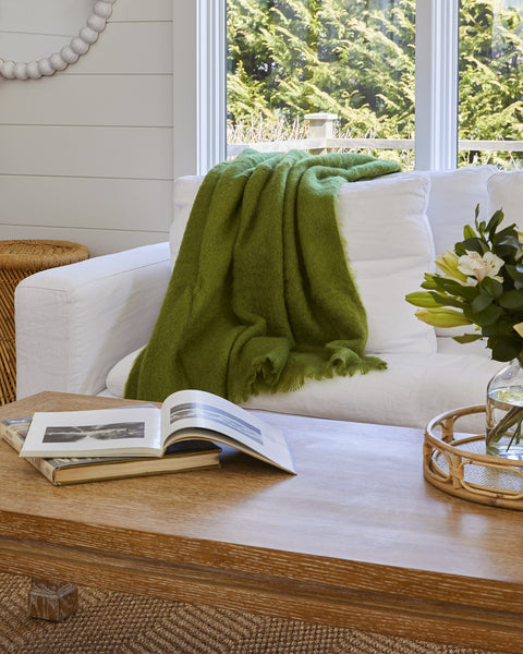 Lands Downunder - Brushed Mohair Throw | Fern