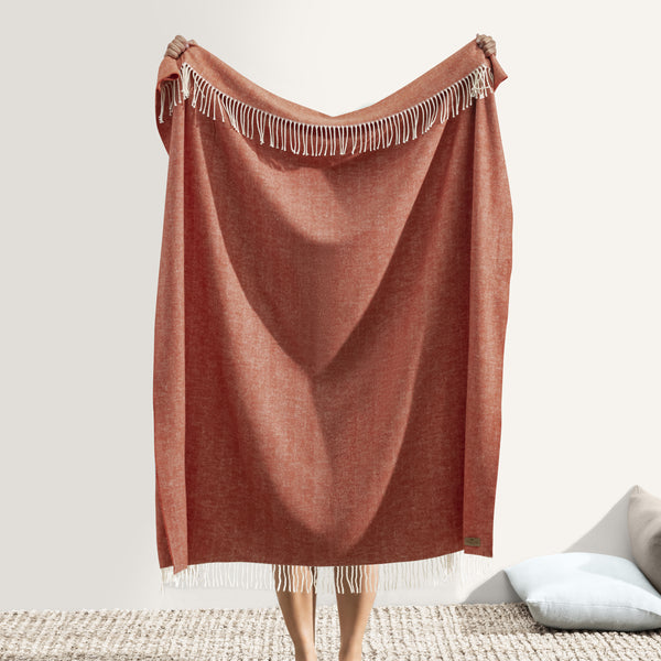 Lands Downunder - Italian Herringbone Throw Spicy Orange