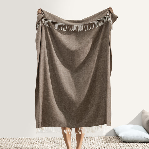 Lands Downunder - Italian Herringbone Throw Cocoa