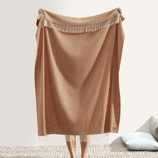 Lands Downunder - Italian Herringbone Throw Copper
