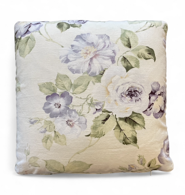 Custom 20" x 20" Pillow made from Vintage Cotton w/Lavender Cabbage Rose Design