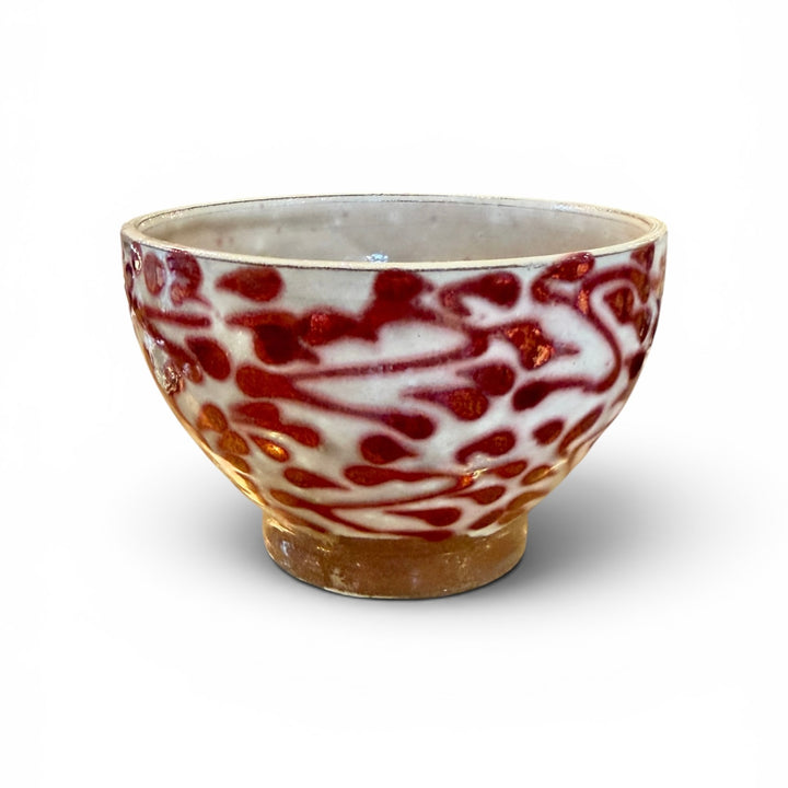 Handmade Pottery Metallic Rose Pattern Bowl, Egypt