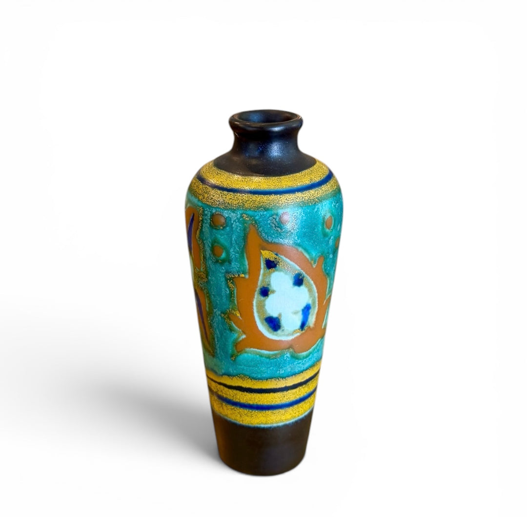 Small Vintage Hand Painted KAWI Gouda Vase, Holland