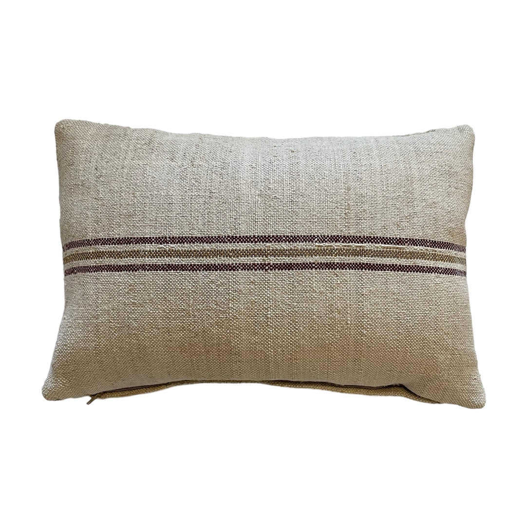 Custom 12" x 18" Pillow made from a Vintage Grain Sack Fabric