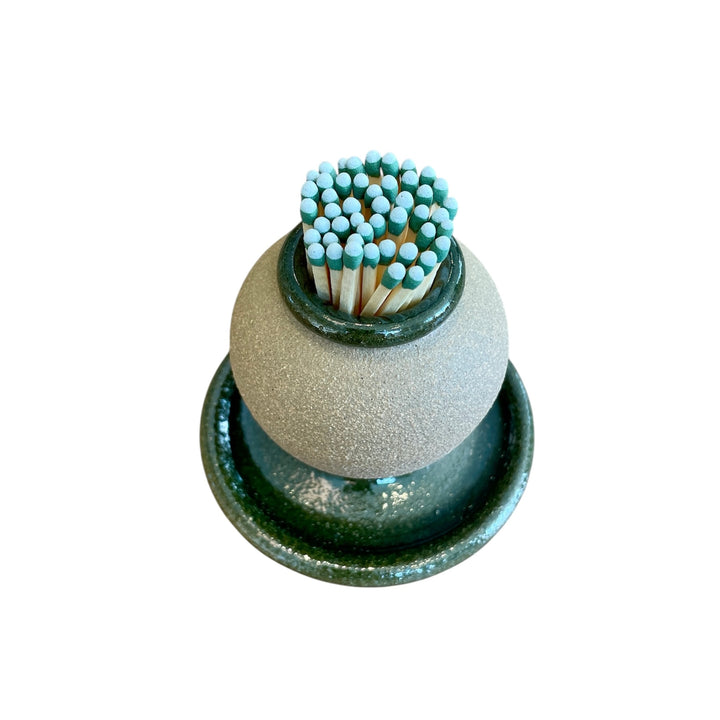 a|g Ceramics - Match Strike with Spent Tray in Dark Olive  | Round