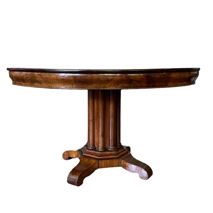 19th C English Regency Mahogany Round Pedestal Table