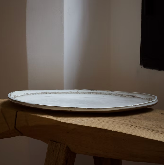 GUARDA - Oval Stoneware Serving Platter | L