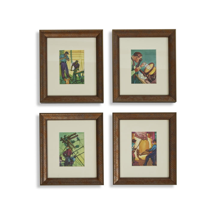 Vintage Instructional Prints Attributed to N. C. Wyeth | Set of 4-B