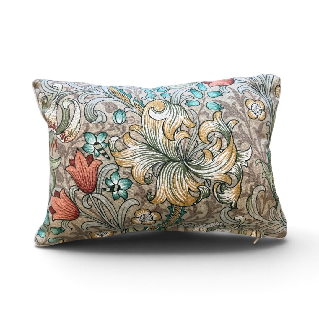 Custom 12" x 18" Pillow made from William Morris' Golden Lily Botanical Print on Cotton