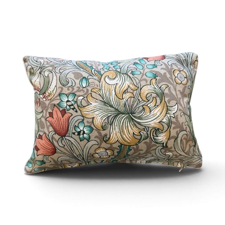 Custom 12" x 18" Pillow made from William Morris' Golden Lily Botanical Print on Cotton
