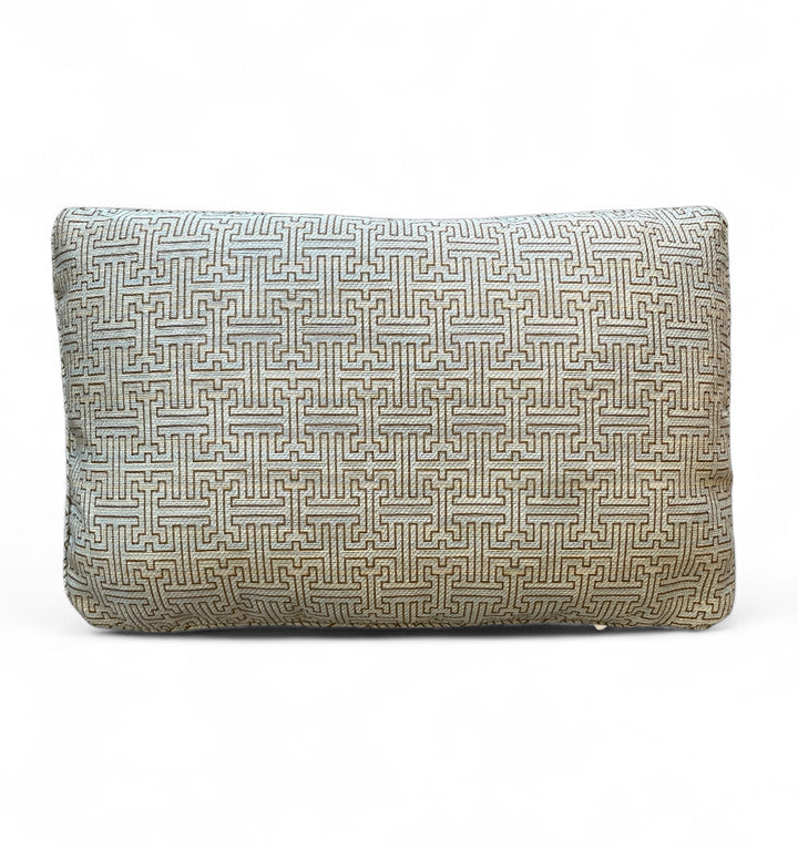 Custom 12" x 18" Pillow made from Designer Blue/Green Fabric w/Maze Pattern