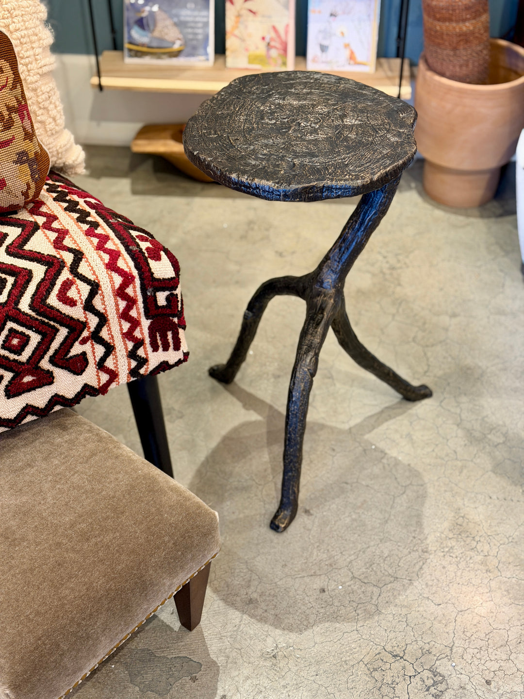 Natural Iron Walking Sticks Table with Bronze Finish