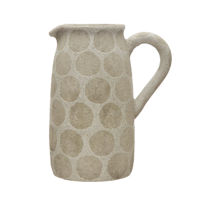 Decorative Pitcher/Vase w/ Wax Relief Dots