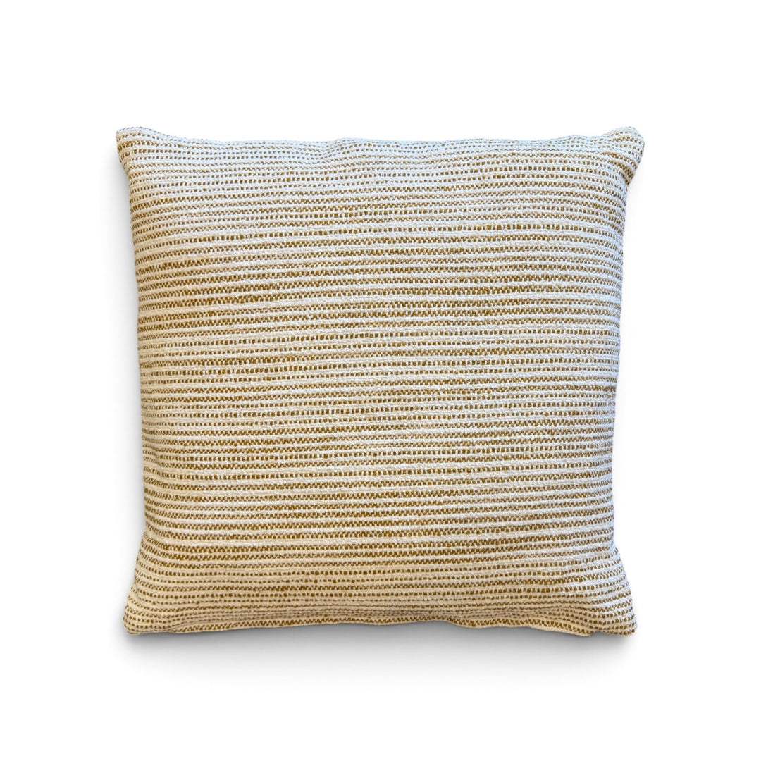 Custom 21" x 21" Pillow in a Woven Umber + Cream Cotton, Spain