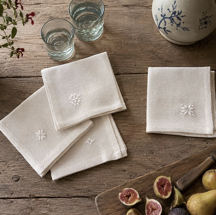 PUNTOS - Cocktail Napkins | Ecru | Set of 4