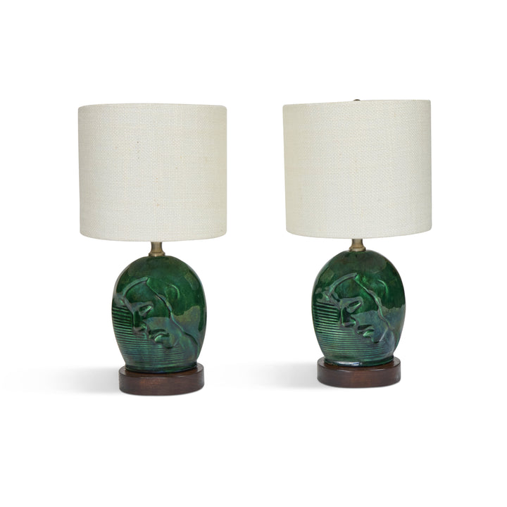 Art Deco Ceramic Table Lamps | Pair