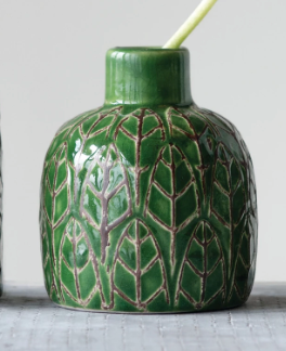 Embossed Stoneware Vase | M