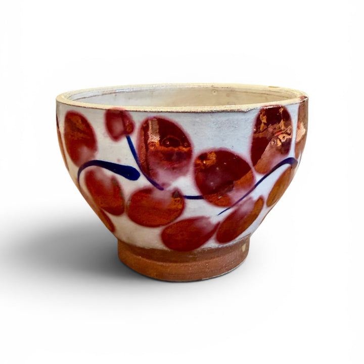 Handmade Pottery Metallic Rose Leaf Bowl, Egypt