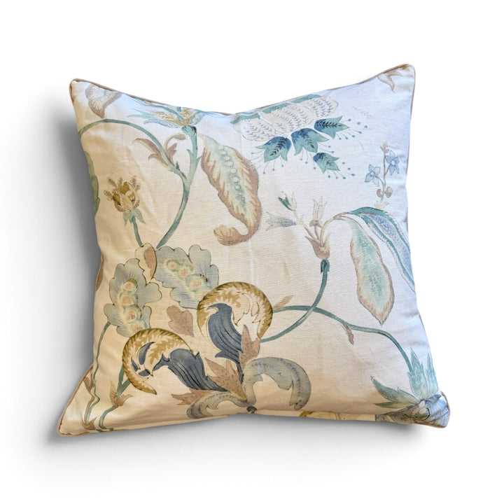 Custom 21" x 21" Pillow in an Abstract Floral Printed Linen/Cotton Blend