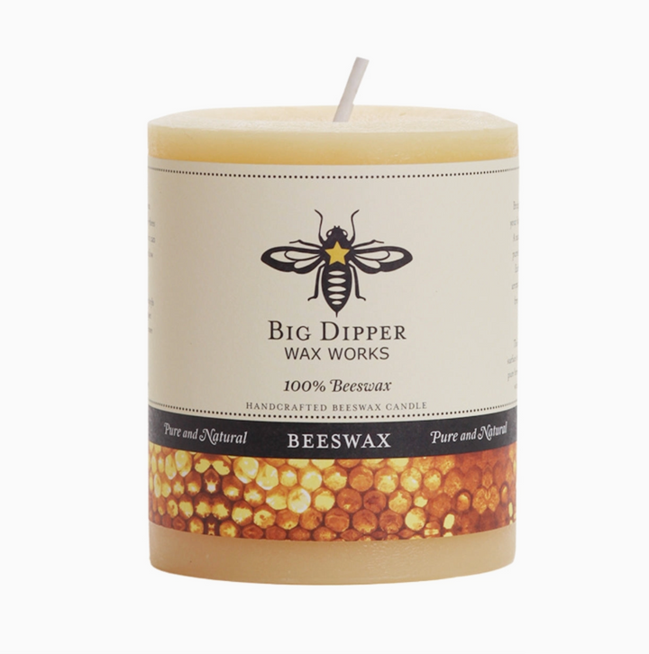 100% Pure Beeswax Pillar Candle | Natural | 3" x 3.5"