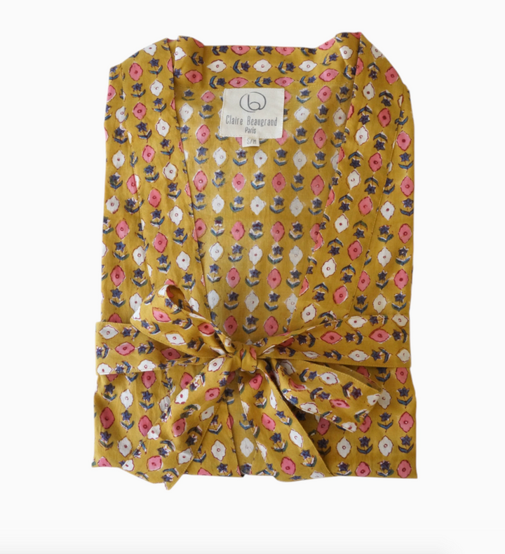 Claire Beaugrand - “Sol” Floral Print Cotton Robe | S/M