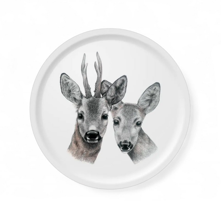Gustav & Veronica - Round  Tray by Charlotte Nicolin | S