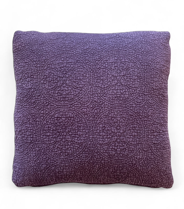Custom 24" x 24" Pillow made from Purple Cotton Quilted Bed Cover