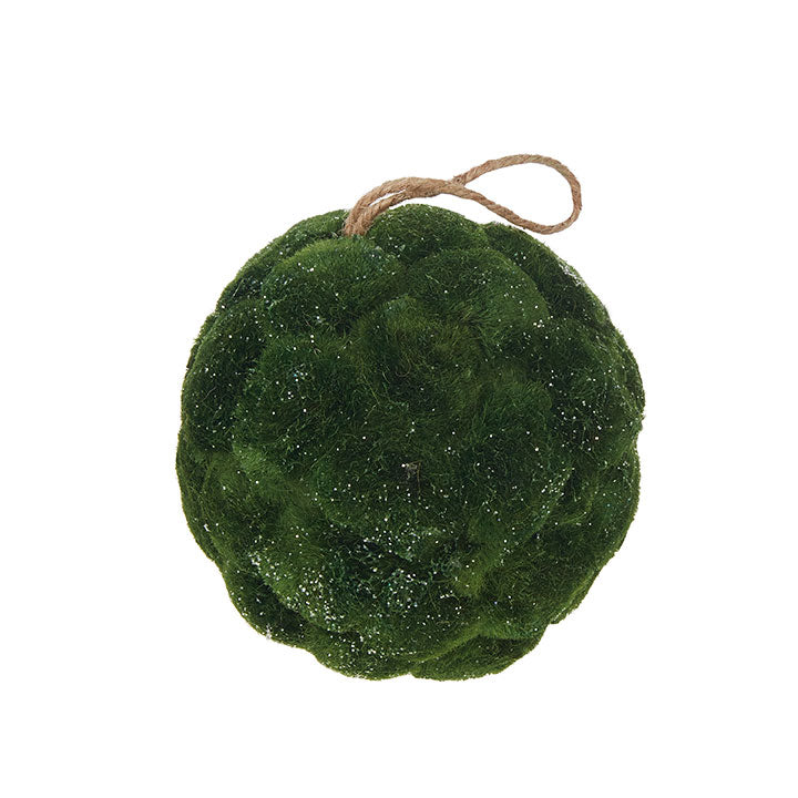 6" Iced Moss Ball Ornament