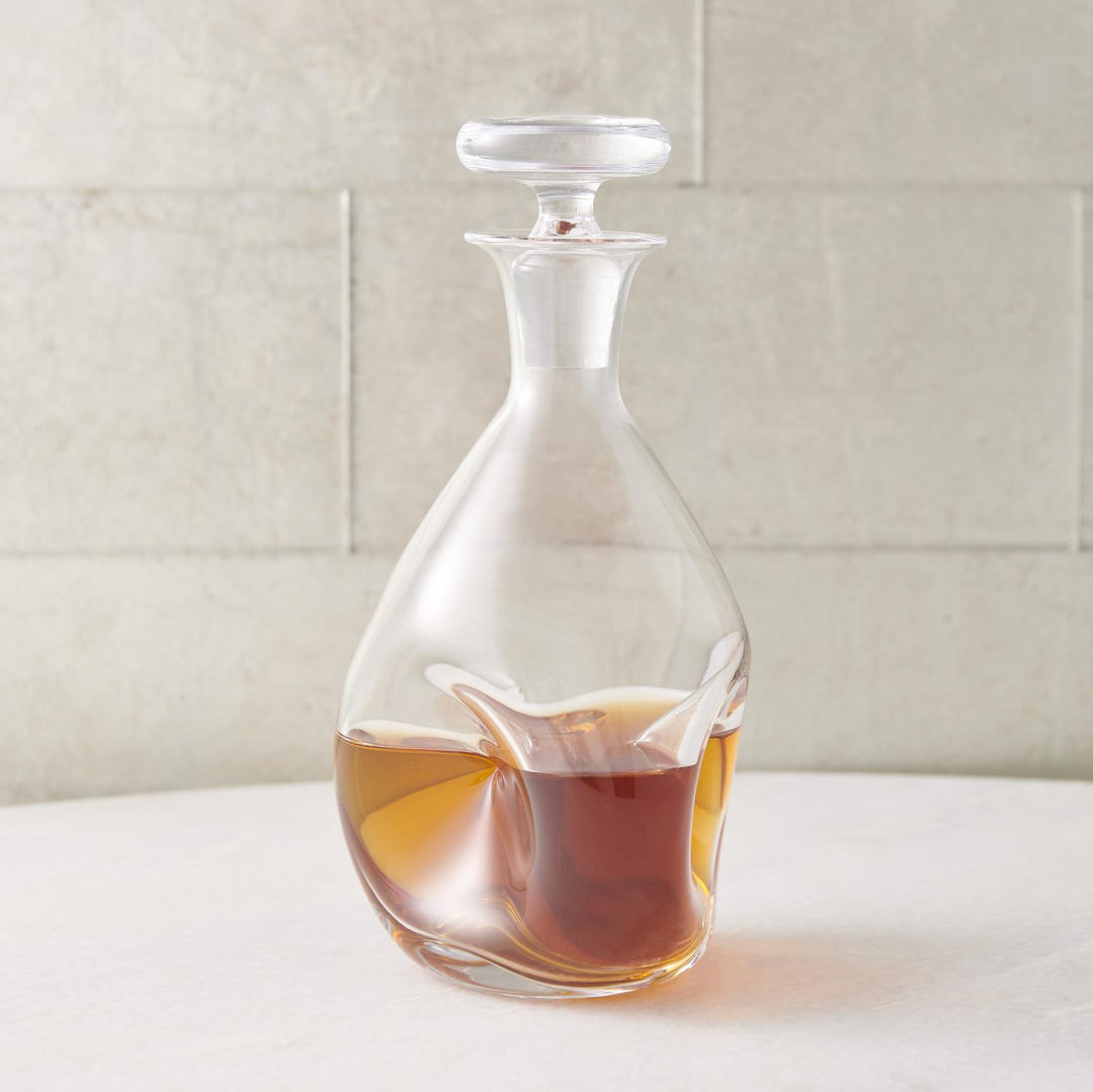 Hand Blown and Molded  Pinched Decanter