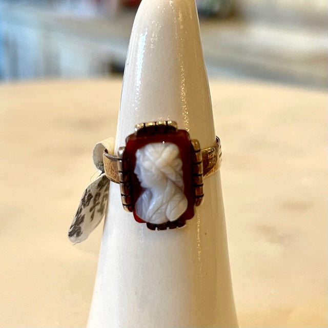 White gold store cameo ring