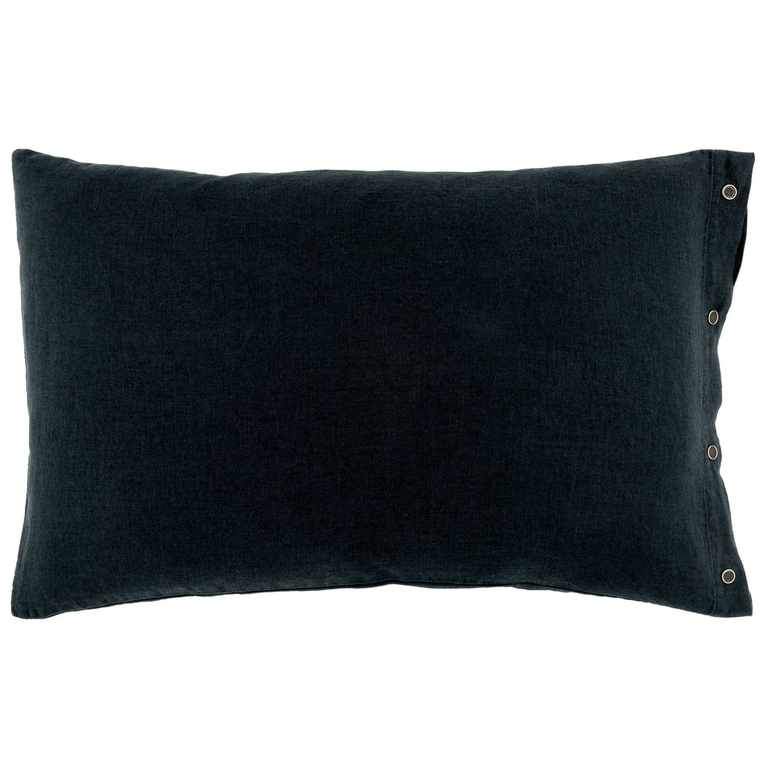 Lissoy - Pair of Washed Linen Standard Pillow Cases | Carbon