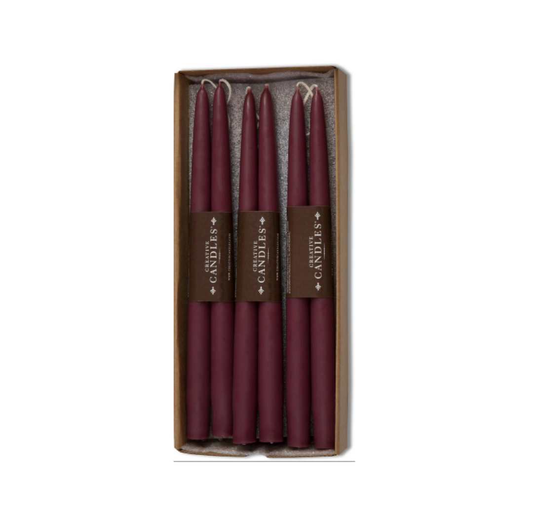 Dripless Taper Candles in French Bordeaux | 9" (Pair)