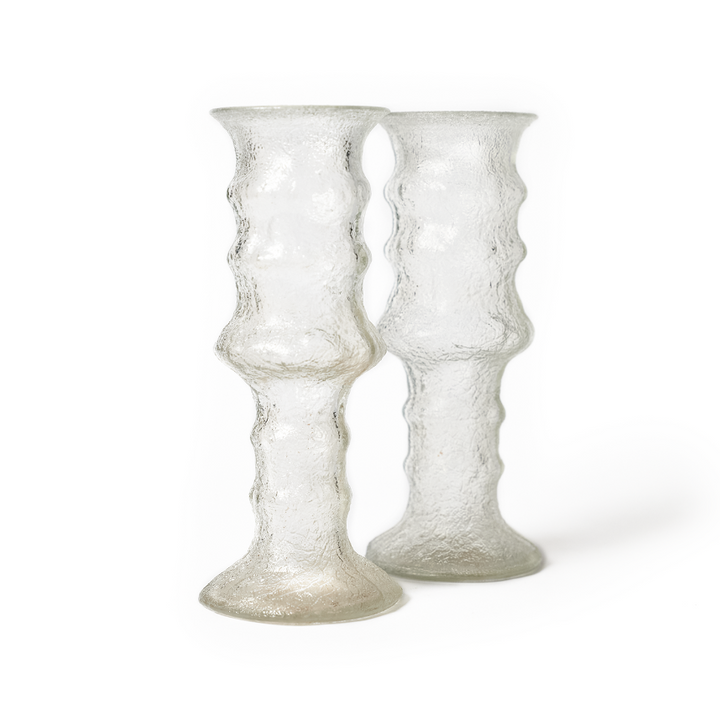 Mid-century Crackle Glaze Vases (Pair)