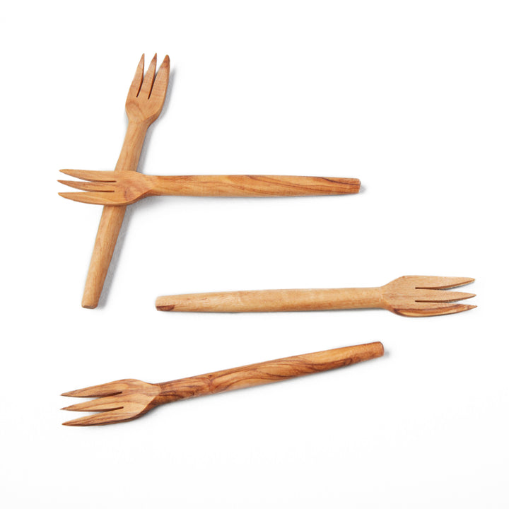  Olive Wood Fork  4.5"L X .5"W
