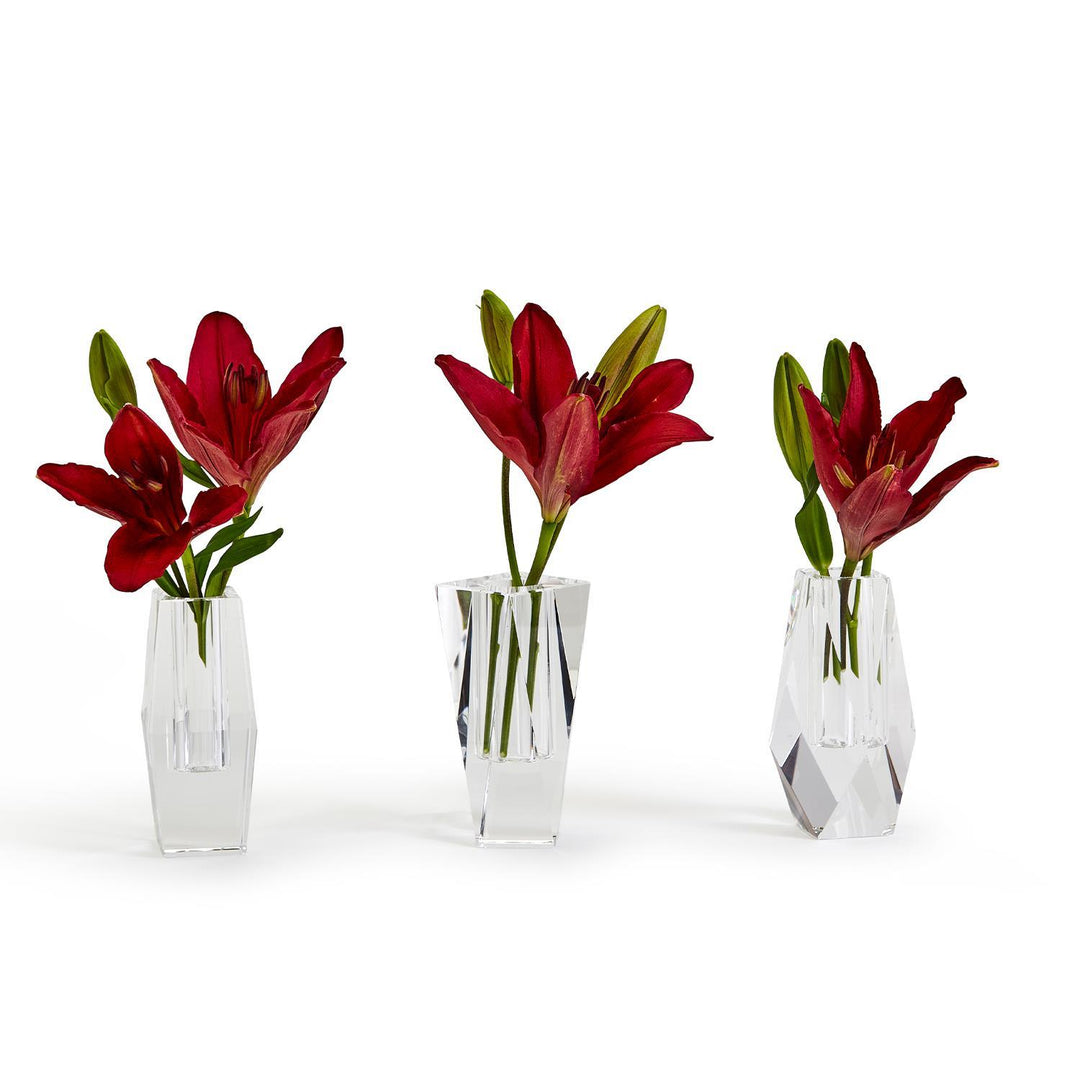 Faceted Hand-Cut Crystal Glass Bud Vase | A