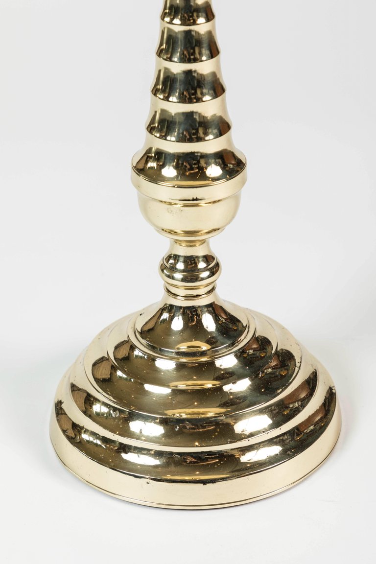 Antique large brass candleholder with beehive pattern stem and base, a –  Maude Woods