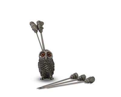 Vagabond - Pewter Owl Cheese Pick Set
