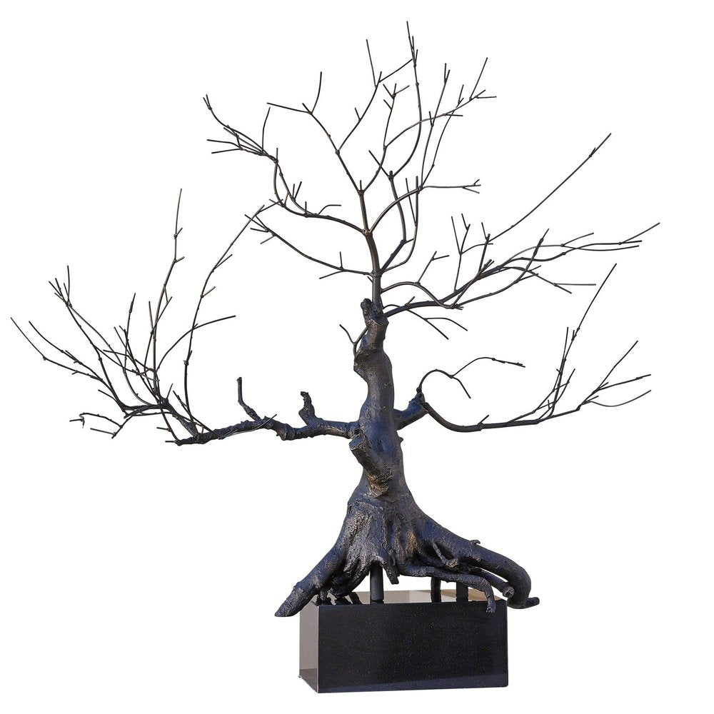 Imperial Penzai Decorative Bonzai Tree Sculpture in Iron & Granite