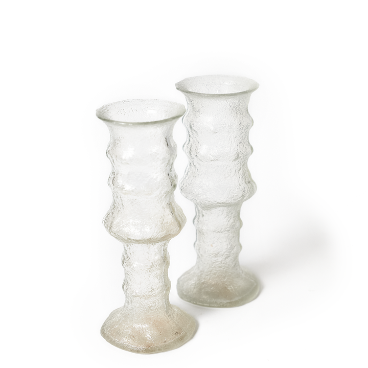 Mid-century Crackle Glaze Vases (Pair)
