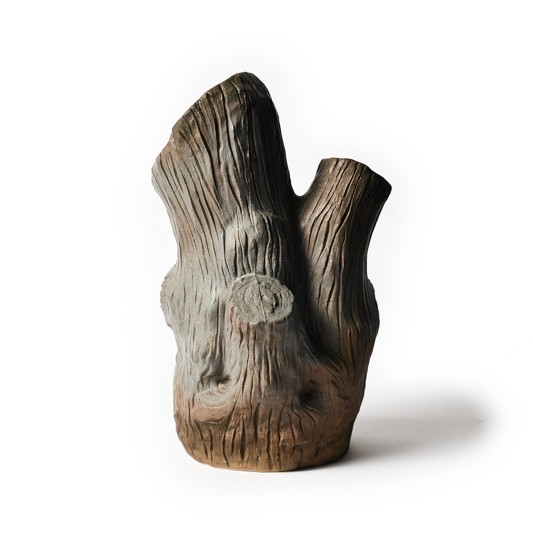 Black Forest Sculptured Stump Vase