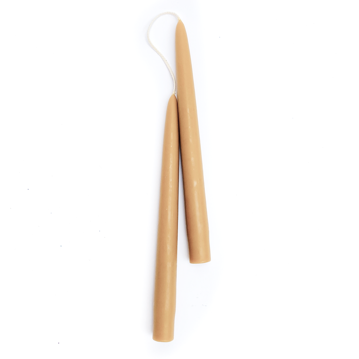 Dripless Taper Candles in Cafe Au Lait | 9" (Pair)