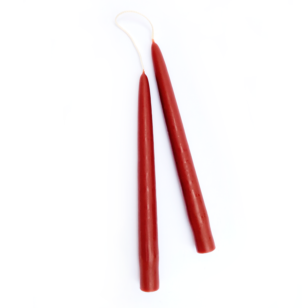 Dripless Taper Candles in Terracotta | 9" (Pair)