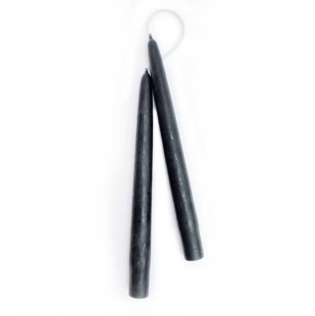Dripless Taper Candles in Black | 9" (Pair)