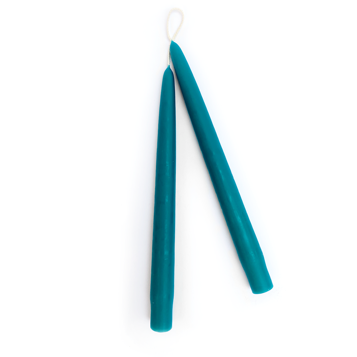 Dripless Taper Candles in Turquoise | 9" (Pair)